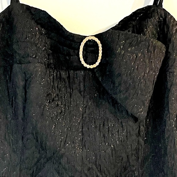 NWT! ($340) Betsey Johnson Black Dress Glitter Rhinestone Formal Party Prom, 6 - Picture 4 of 15